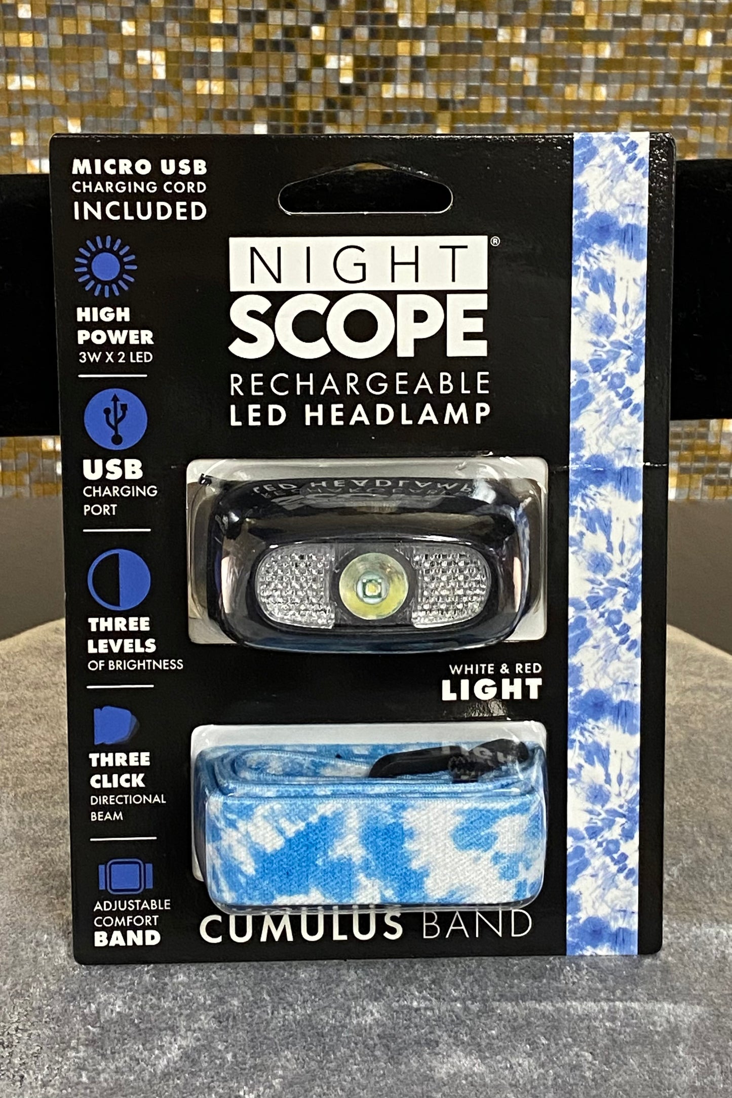 Night Scope Rechargeable LED Headlamp with your choice of 8 band designs