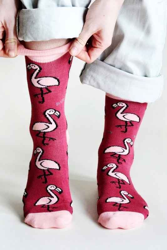 Bare Kind Save the Flamingos Bamboo Socks