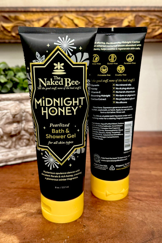 The Naked Bee Midnight Honey Pearlized Bath and Shower Gel- 8 ounce