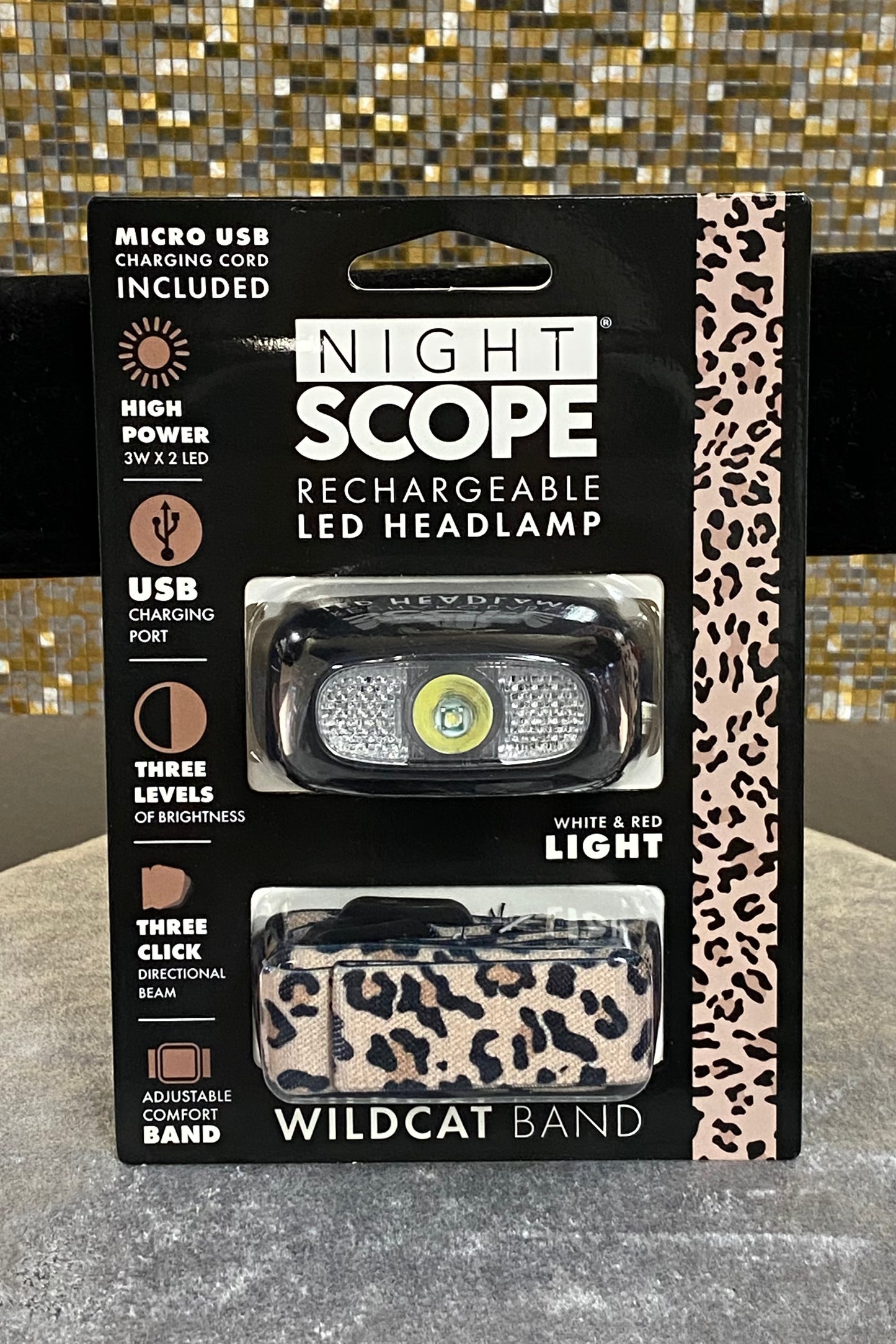 Night Scope Rechargeable LED Headlamp with your choice of 8 band designs