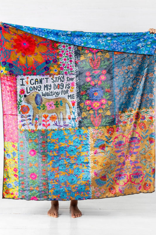 Natural Life Double Sided Cozy Throw Blanket- Dog