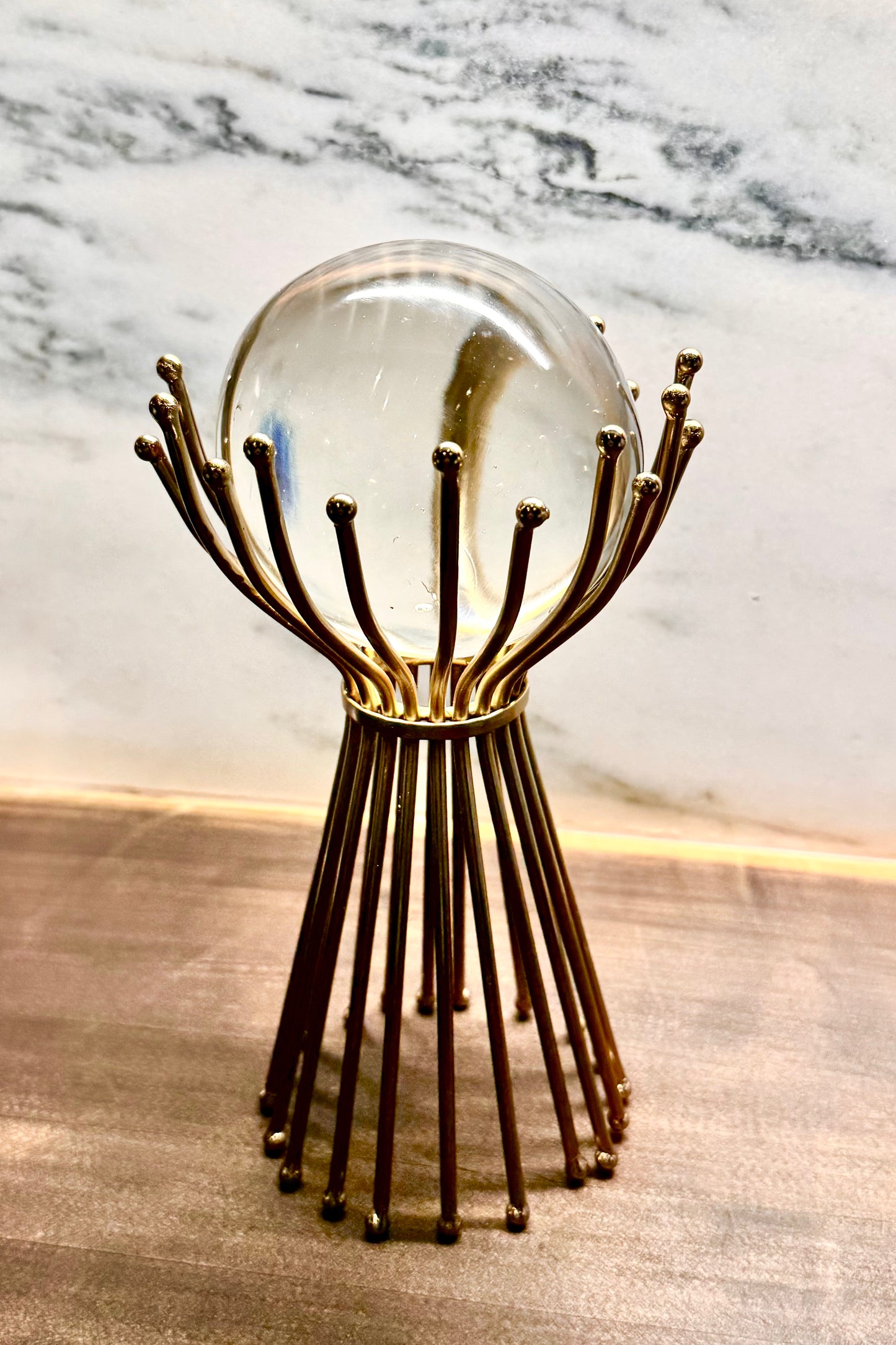 Golden Halo Orb Sculpture