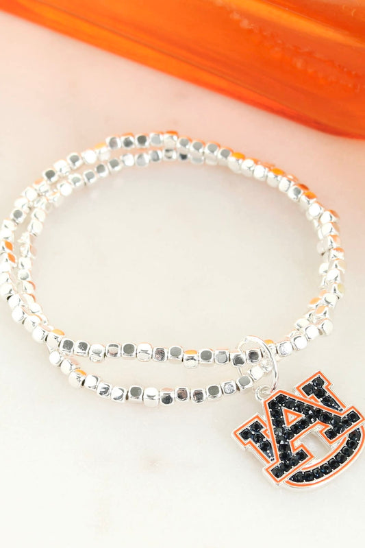 Auburn Crystal Logo Stretch Bracelet