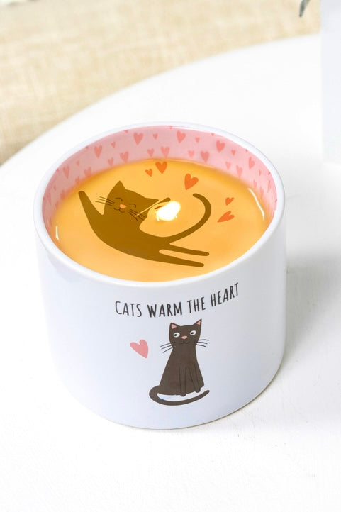 Cats Warm The Heart Wax Reveal 8 Ounce Candle