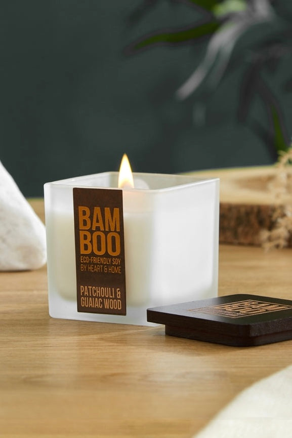 Bamboo Eco-Friendly Soy Candle- Patchouli & Guaiac Wood- Small