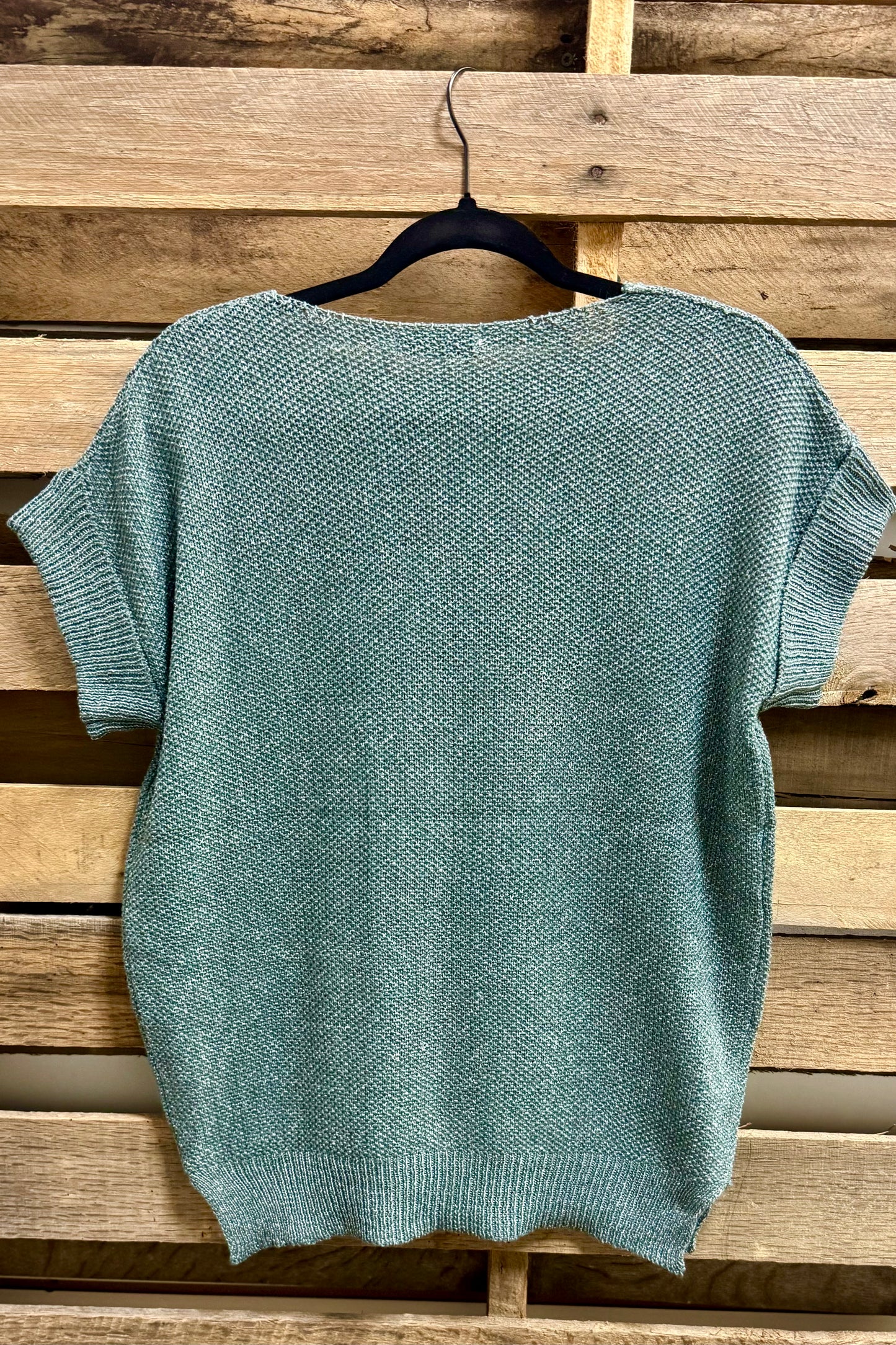 Ash Jade Short Cuffed Sleeve Lightweight Sweater Top