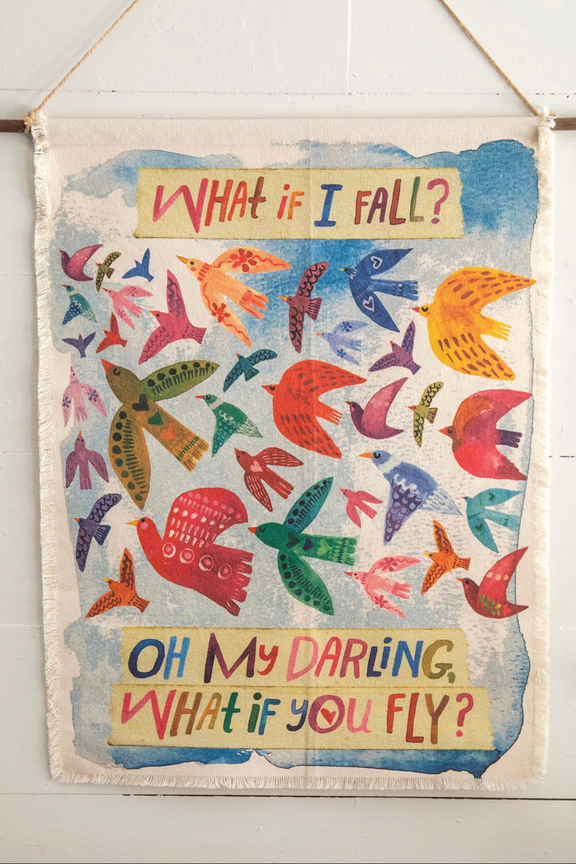 Natural Life Canvas Tapestry Wall Hanging What If I Fly