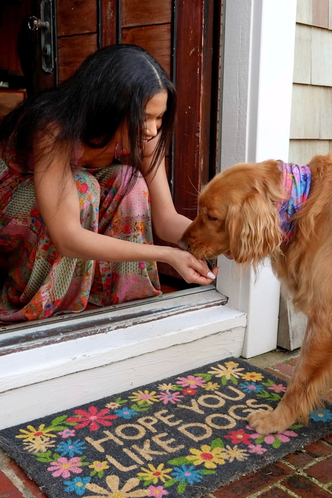 Natural Life Bungalow Doormat- Hope You Like Dogs Black