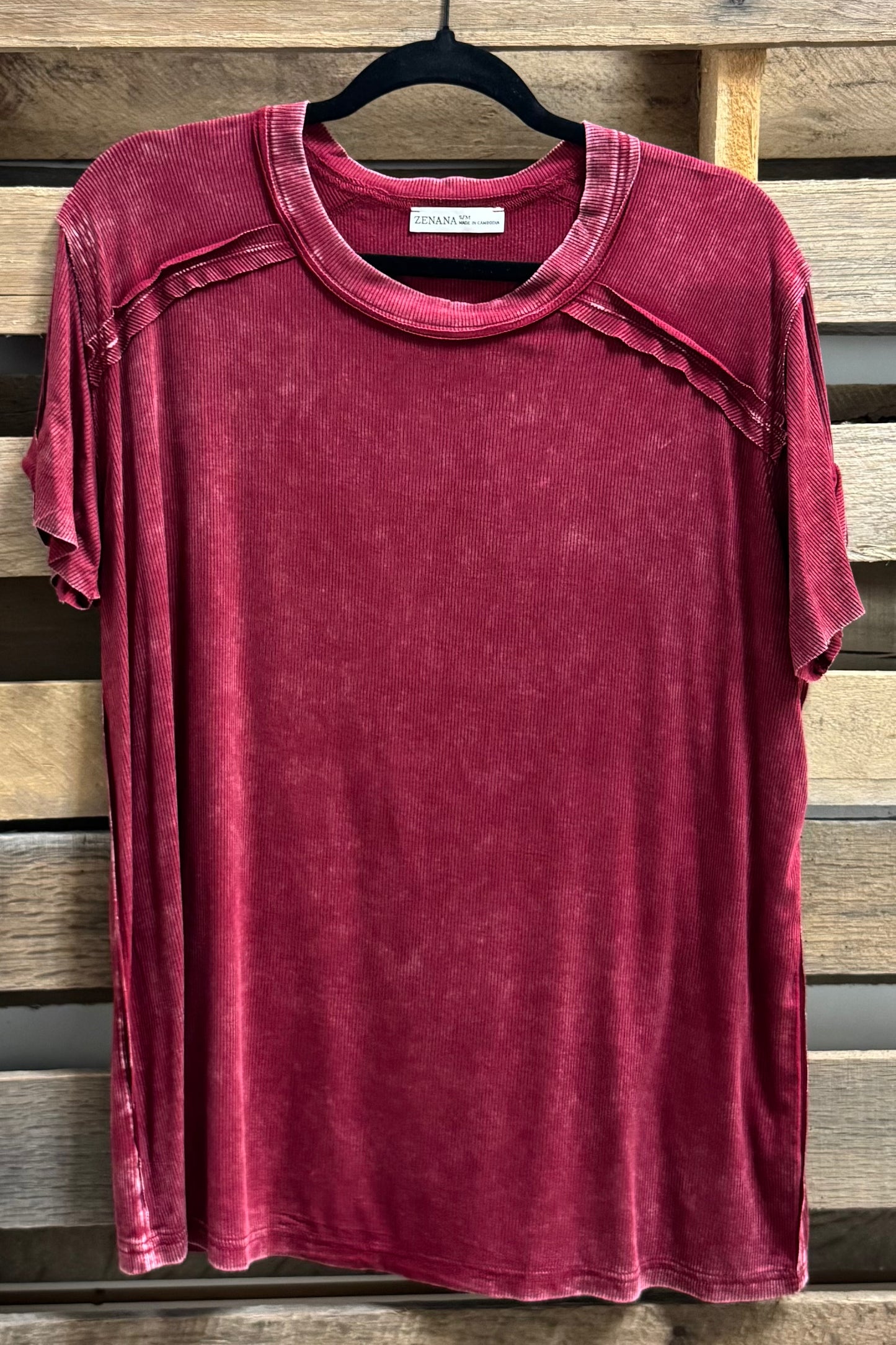 Cabernet Mineral Washed Stretch Tee