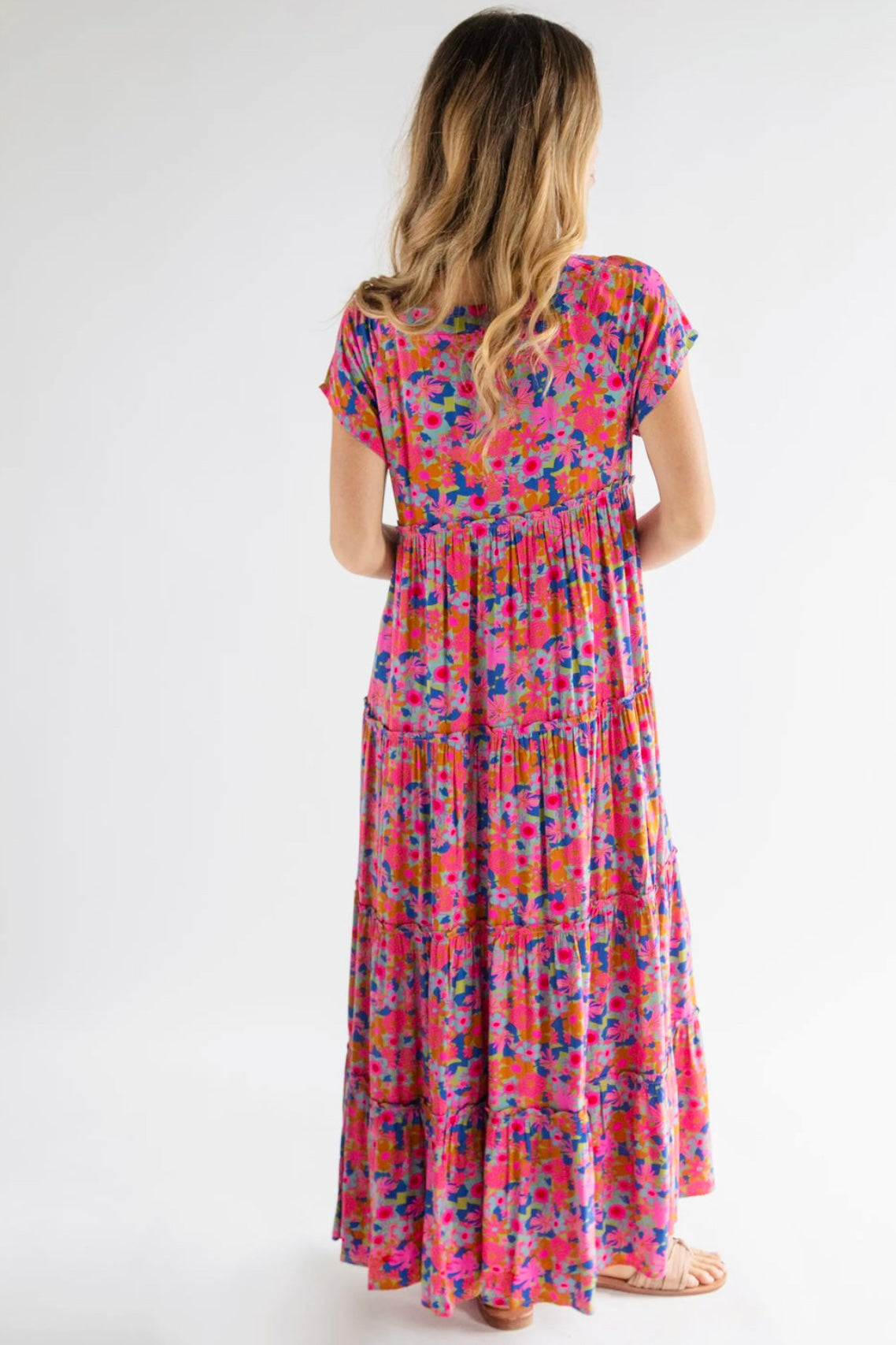 Natural Life Berkley Maxi Dress in Rust Orchid Pink Floral