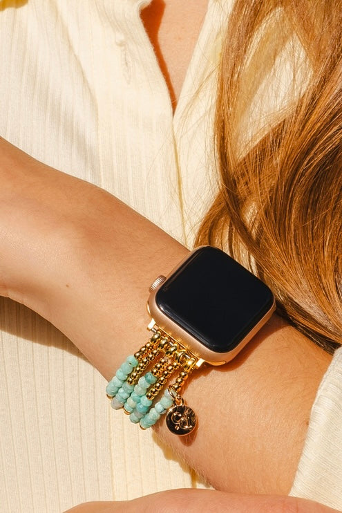 Cape Diablo Glowing Amazonite Stack Bracelet Watch Strap for Apple Watch- Shine Bright Collection