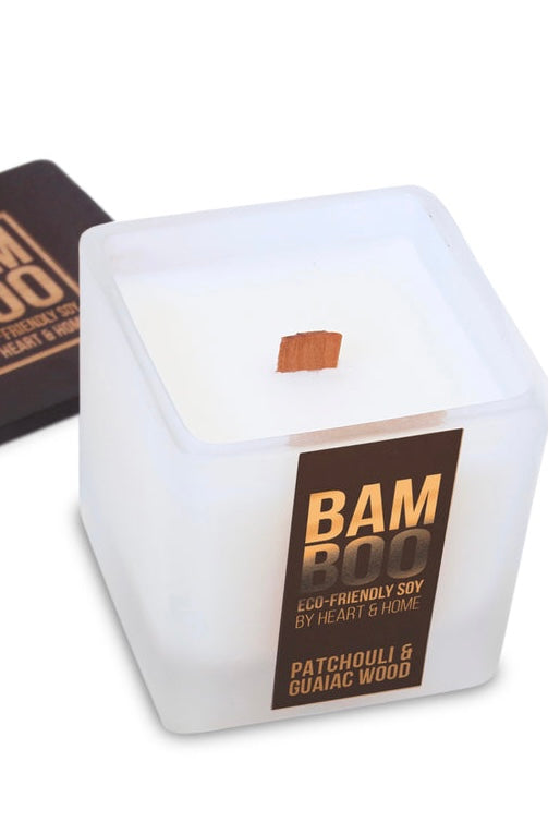 Bamboo Eco-Friendly Soy Candle- Patchouli & Guaiac Wood - Large