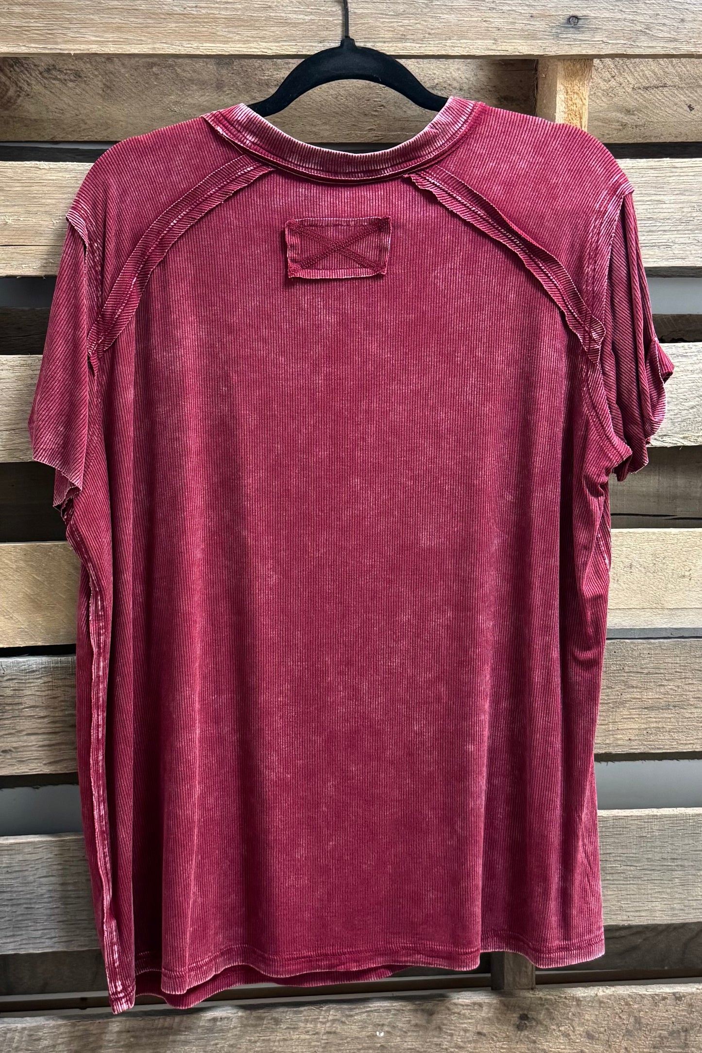 Cabernet Mineral Washed Stretch Tee