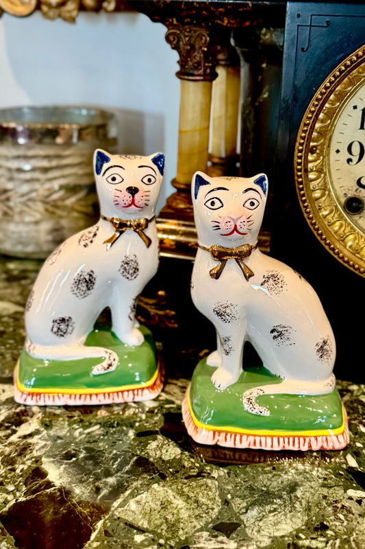 Pair of Whimsical Cat Figurines