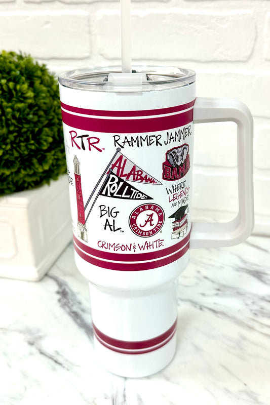 University of Alabama Icons 40oz Insulated Tumbler with Handle