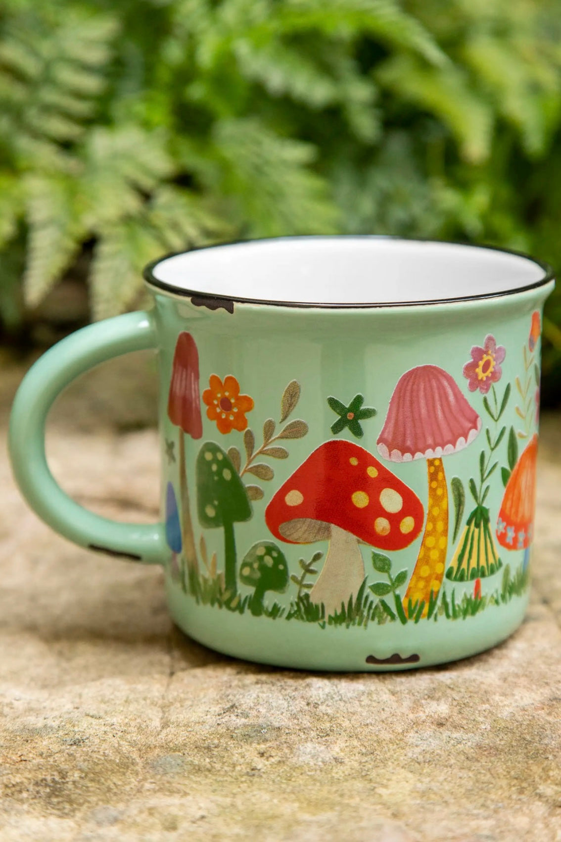 Natural Life Camp Coffee Mug with Mushrooms