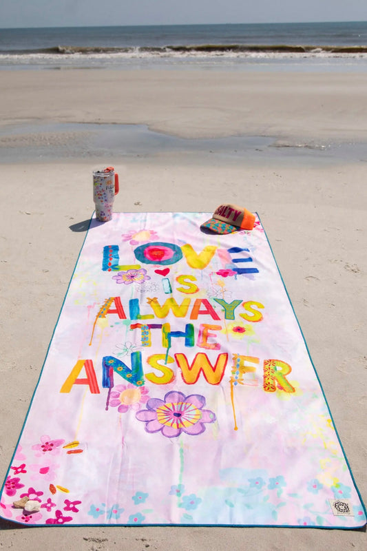 Natural Life Double-Sided Microfiber Beach Towel - Love Is Always The Answer