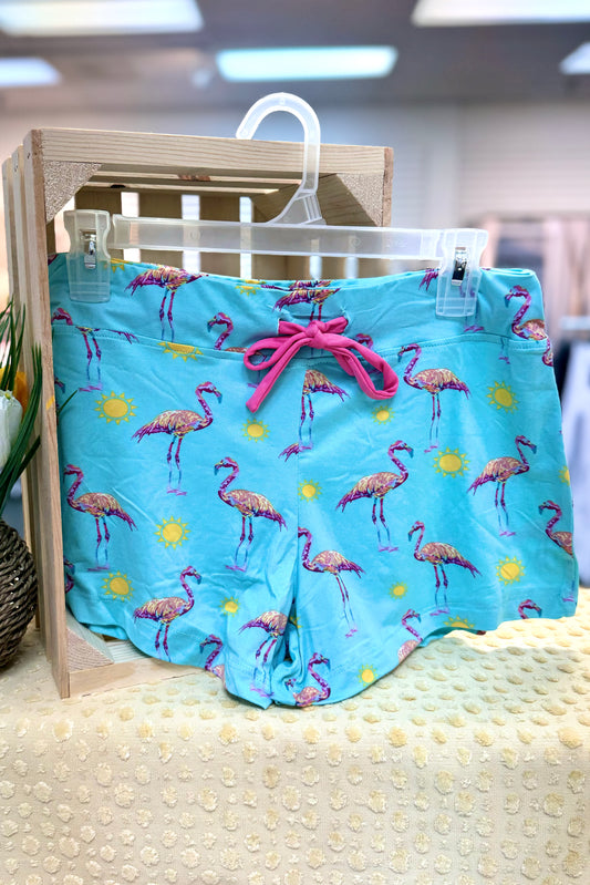 Miami Flamingo Ultra Soft Sleep Shorts