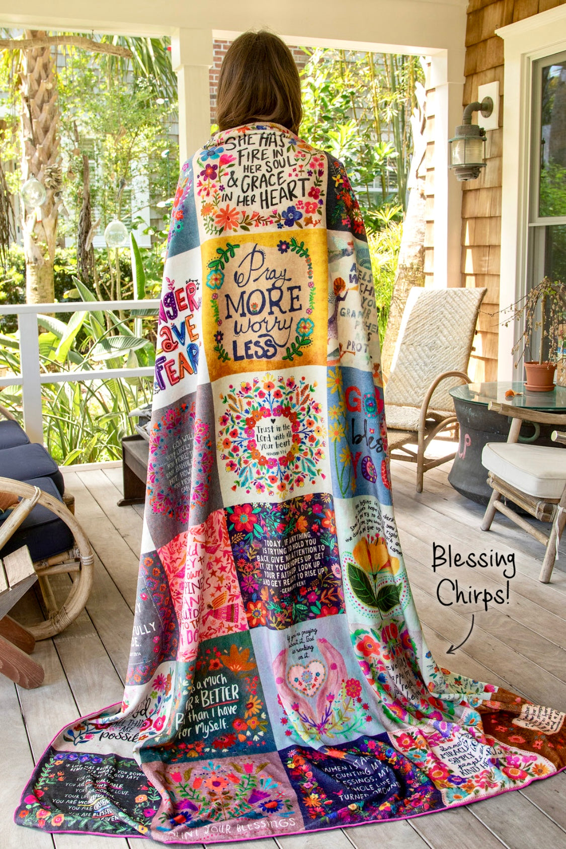 Natural Life XL Cozy Blanket- Blessings and Scripture Chirps