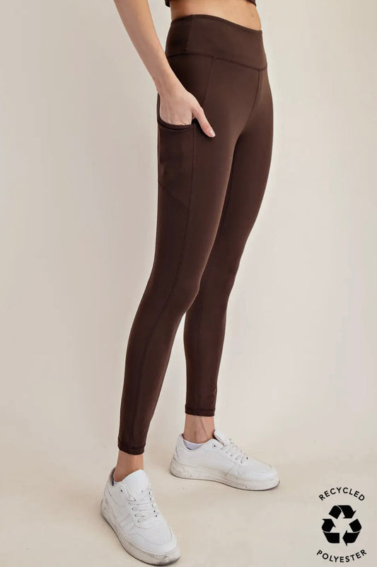 Espresso Butter Soft Full Length Leggings with Pockets