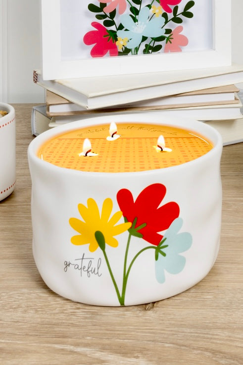 Grateful Wax Reveal Triple Wick Candle- Grateful Garden Collection