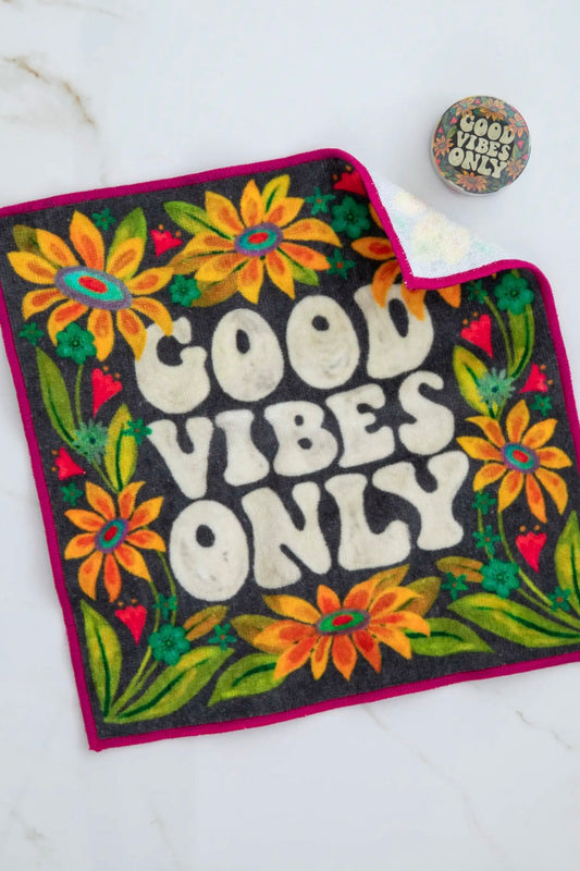 Natural Life So Soft Washcloth- Good Vibes Only