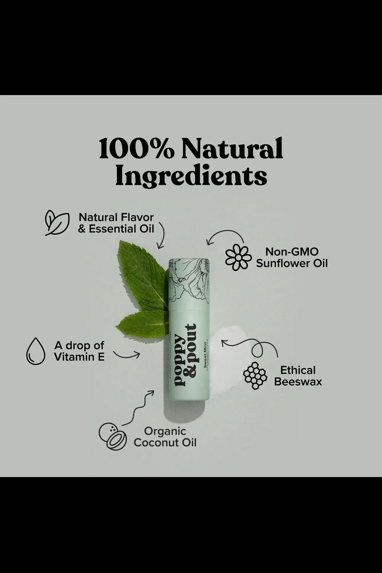 Poppy & Pout Sweet Mint Premium Organic Lip Balm