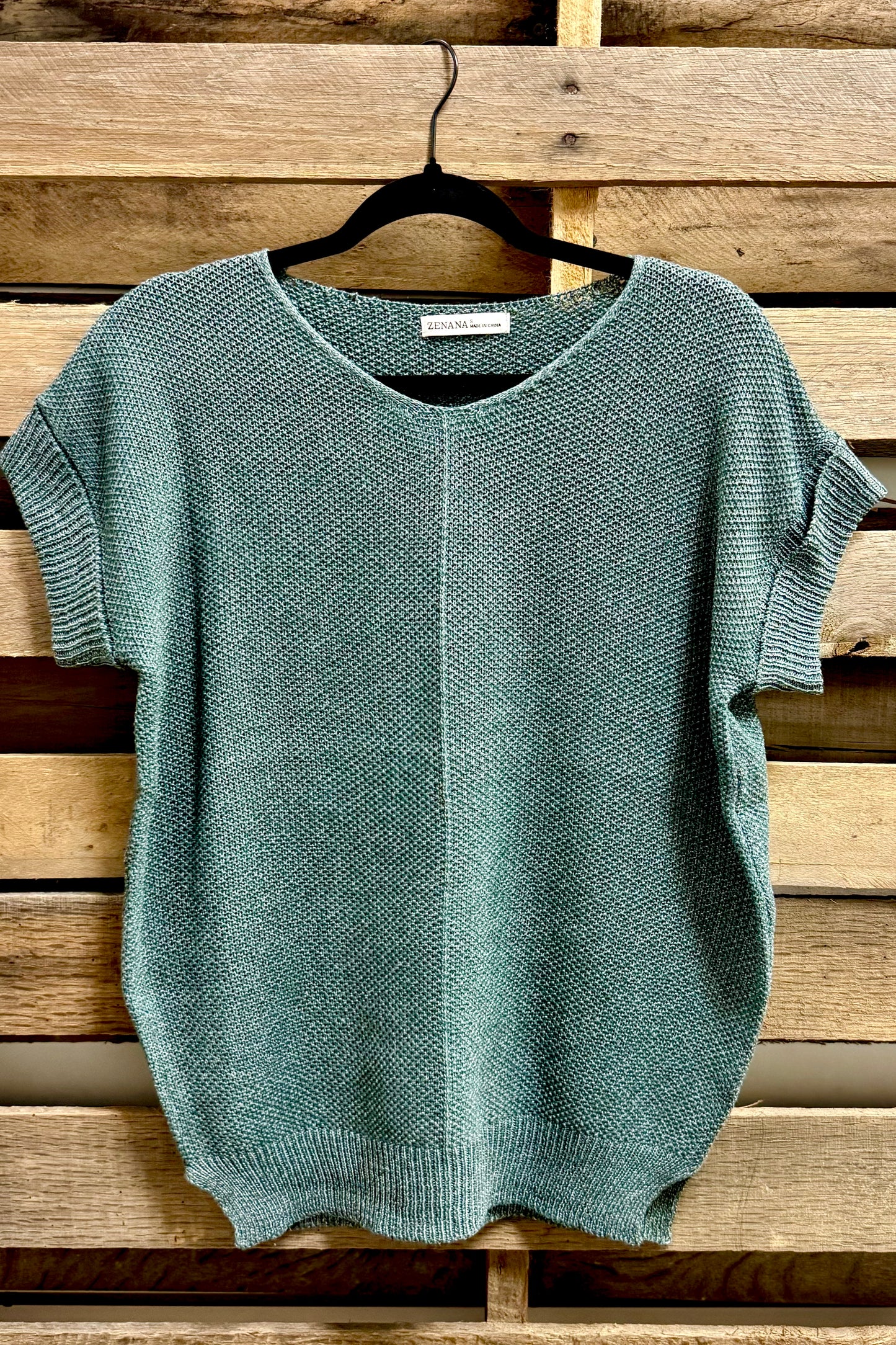 Ash Jade Short Cuffed Sleeve Lightweight Sweater Top