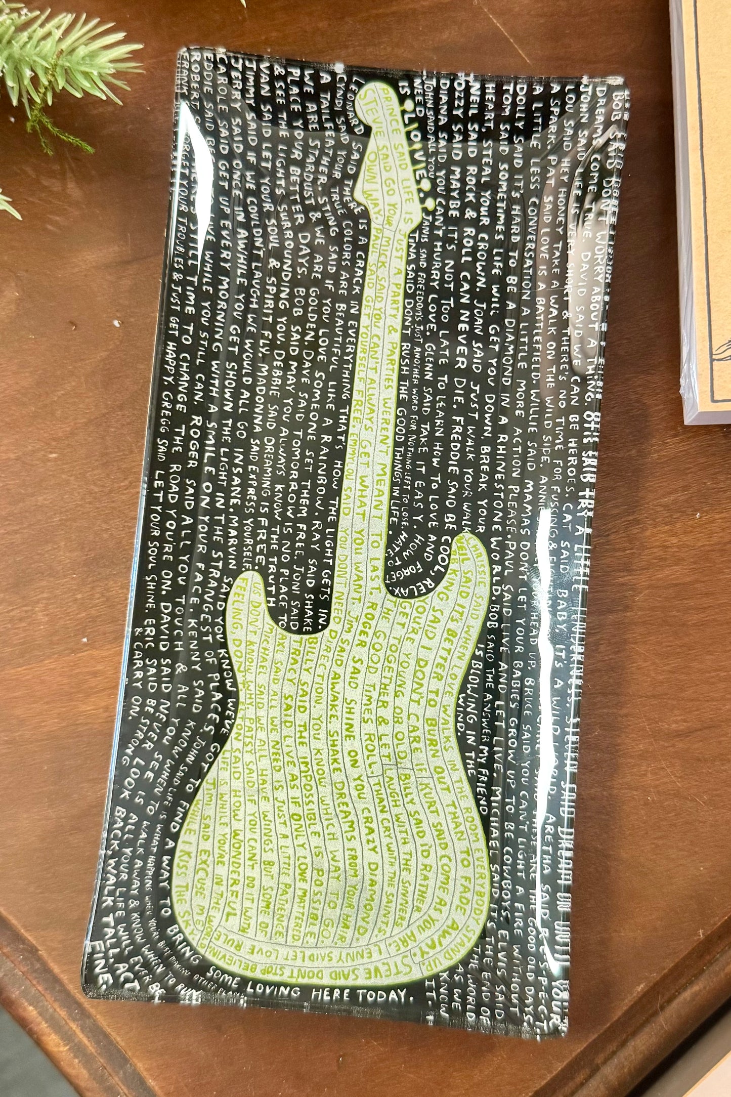 Legends Small Rectangle Decoupage Guitar Plate by Sugarboo