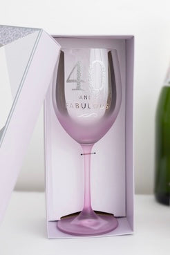 40th Birthday 19 oz Crystal Wine Glass in Gift Box