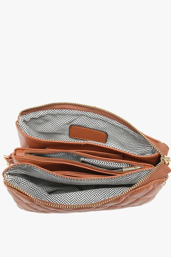 Jen & Co Riley Vegan Leather Wristlet / Crossbody (Choose Brown or Tan)