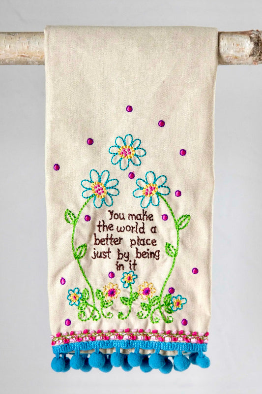 Natural Life Linen Hand Towel- You Make the World a Better Place