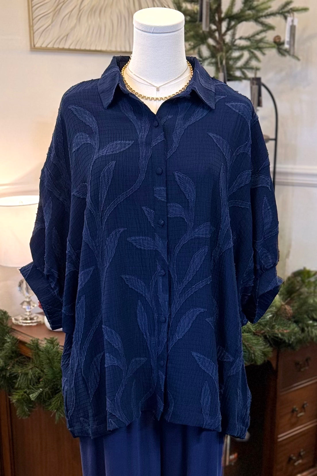 $28 SALE! Umgee Navy Textured Top REG. $55.99