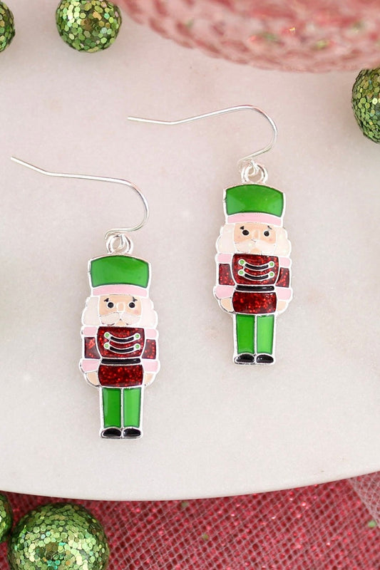 Cotton Candy Christmas Nutcracker Earrings