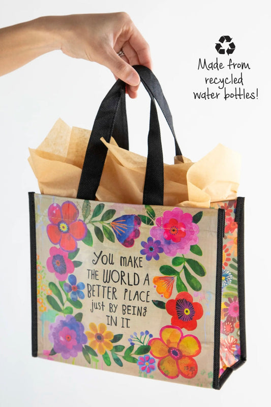 Medium Natural Life Happy Bag- You Make the World a Better Place