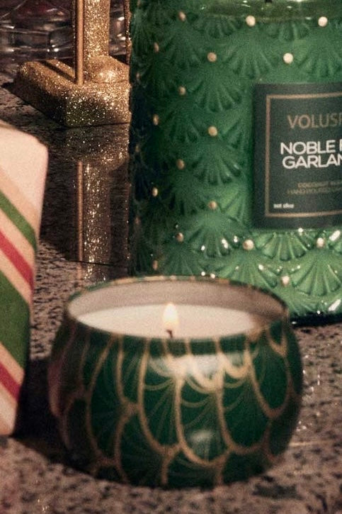 Voluspa Noble Fir Garland 4 oz Mini Tin Candle