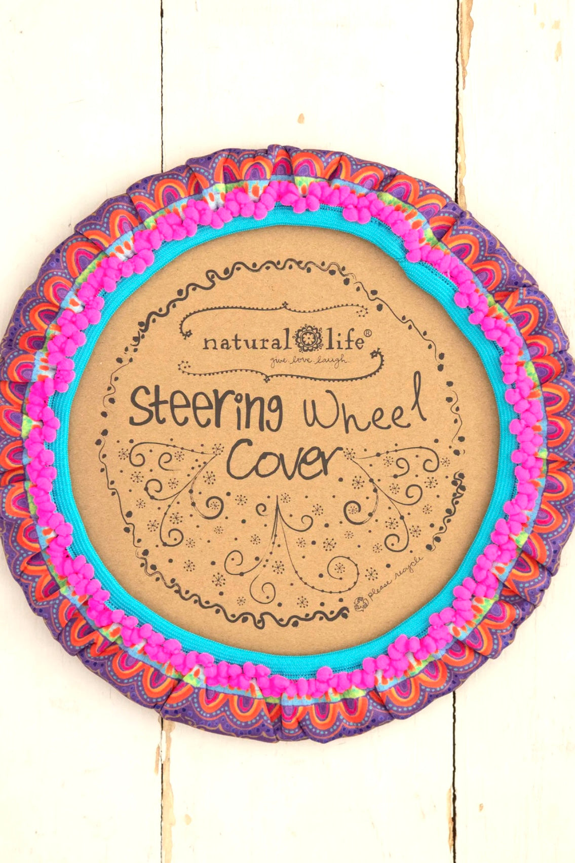 Natural Life Rainbow Steering Wheel Cover 15”