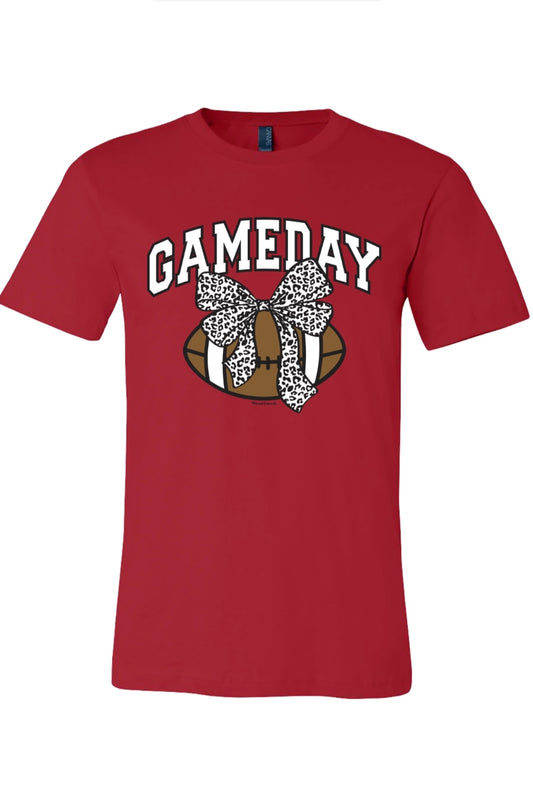 Alabama Game Day Football with Printed Bow Tee Shirt