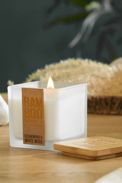 Bamboo Eco-Friendly Soy Candle- Cedarwood & White Musk - Small