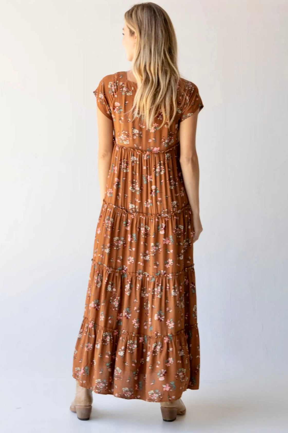 Natural Life Berkley Maxi Dress in Brown Bouquet