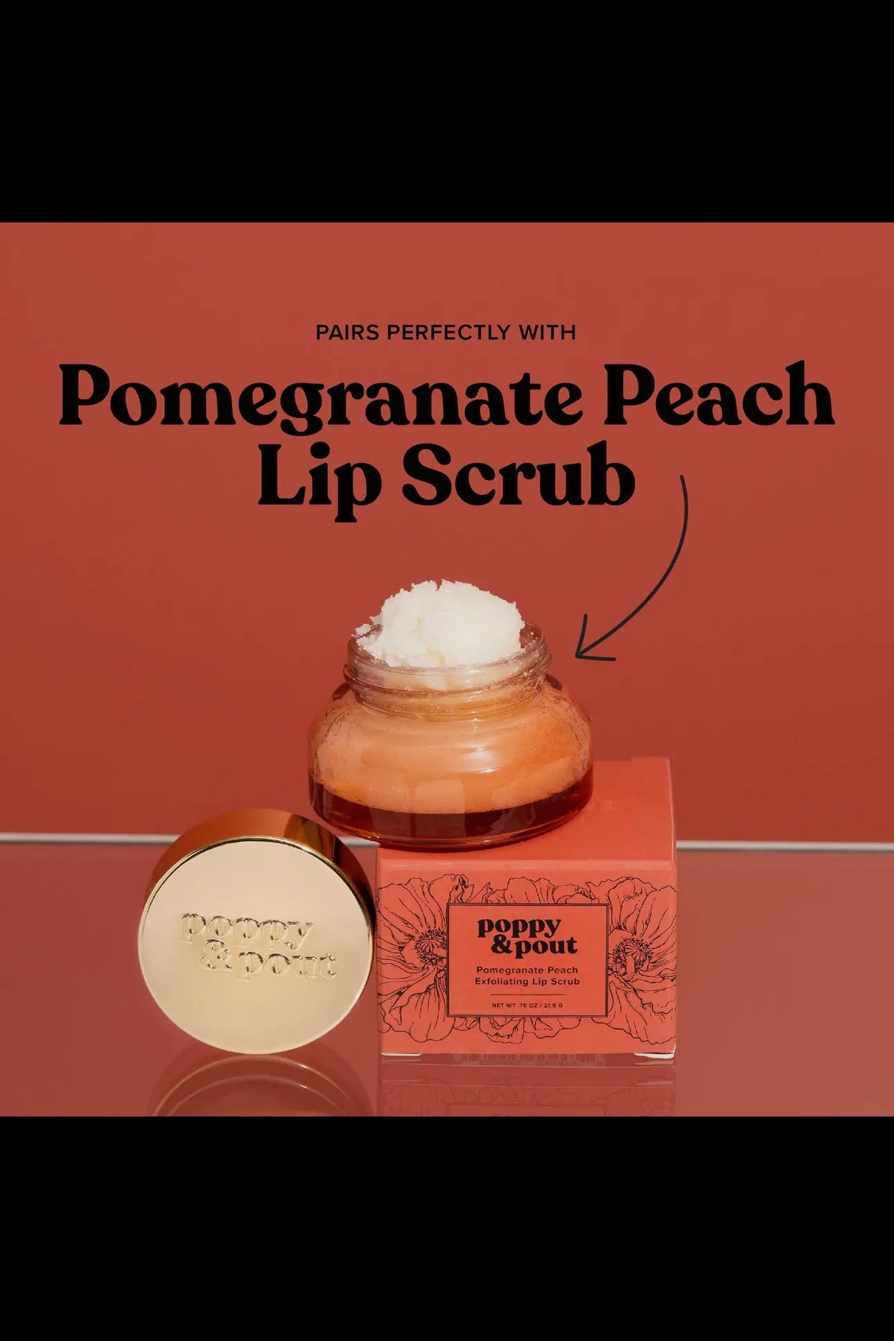 Poppy & Pout Pomegranate Peach Premium Organic Lip Balm