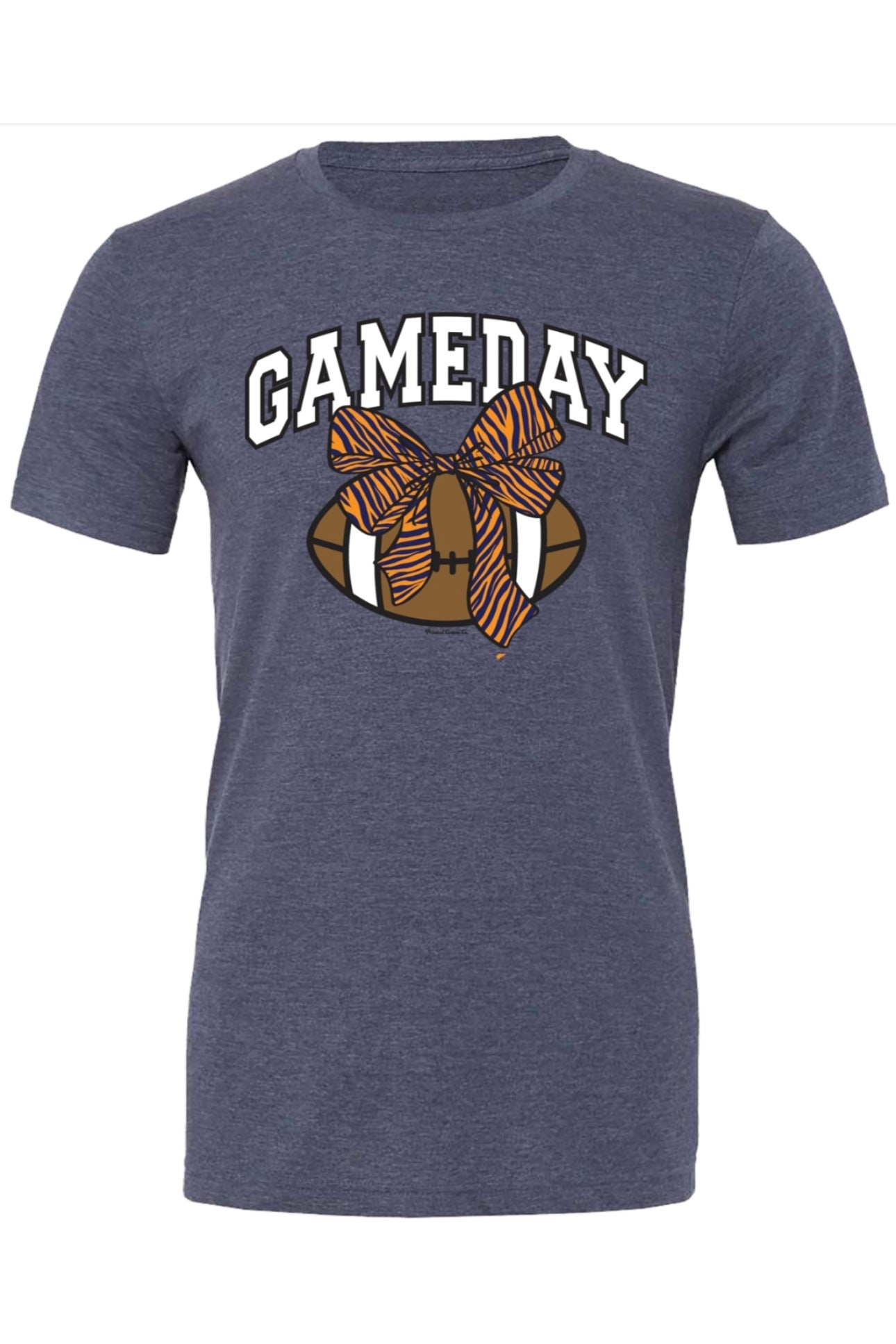 Auburn Game Day Football with Printed Bow Tee Shirt