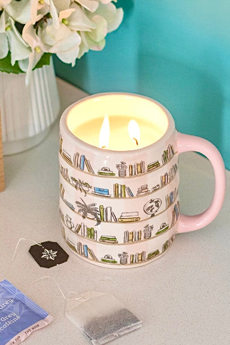 Sweet Grace Double Wick Candle in Book Lovers Mug #56