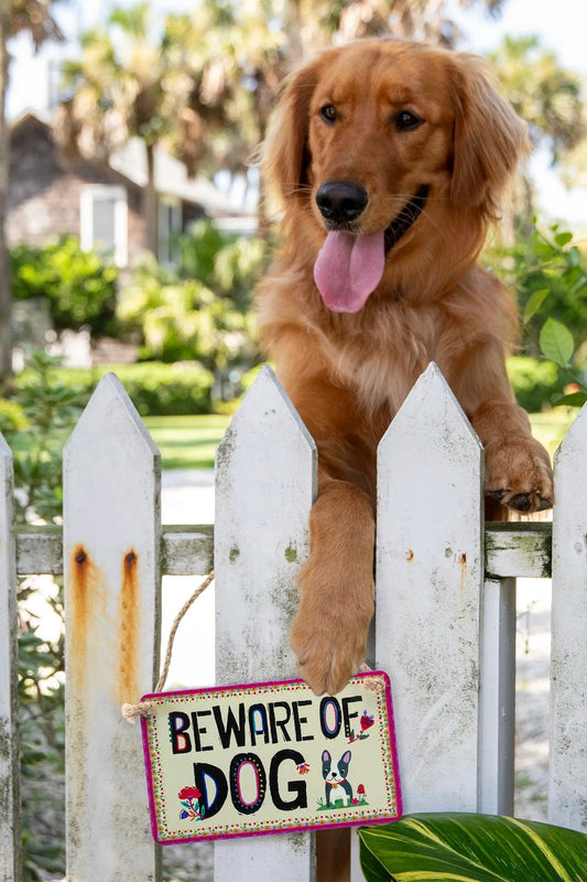 Natural Life Metal Fence Sign- Beware of Dog