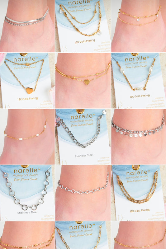 Narelle Waterproof Jewelry- Anklet Collection