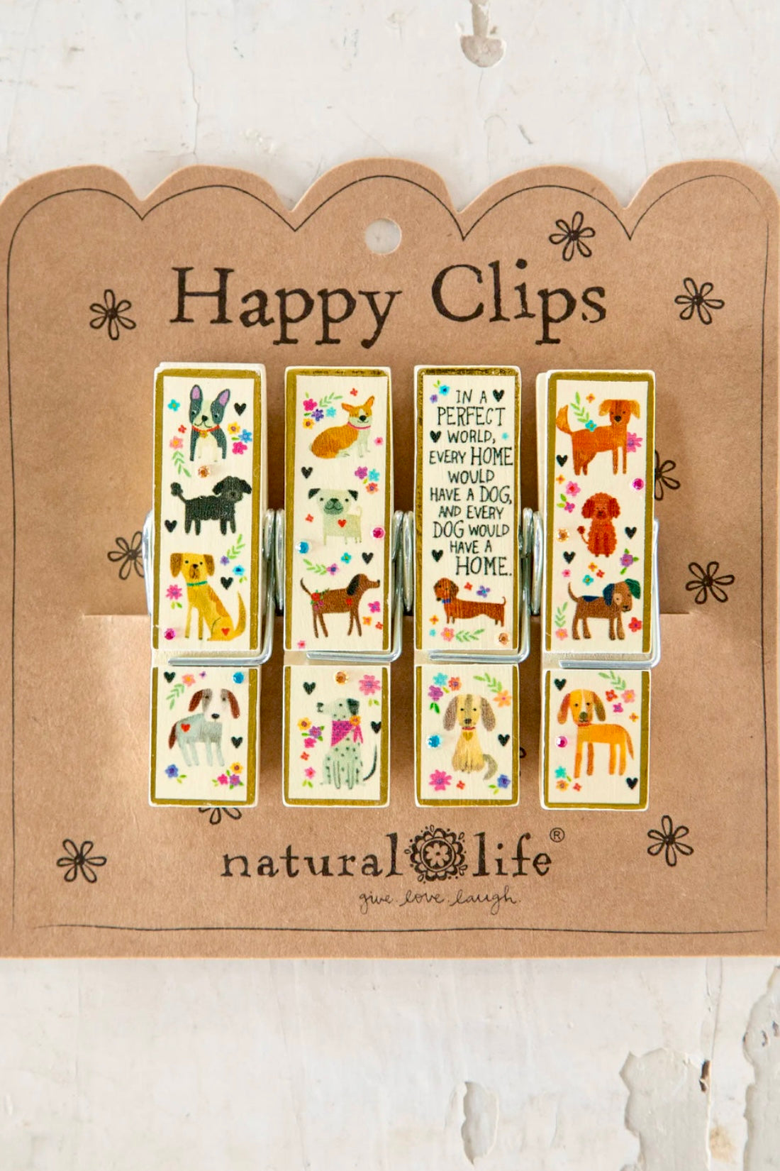 Natural Life Happy Clips- Every Dog Has a Home, Set of 4