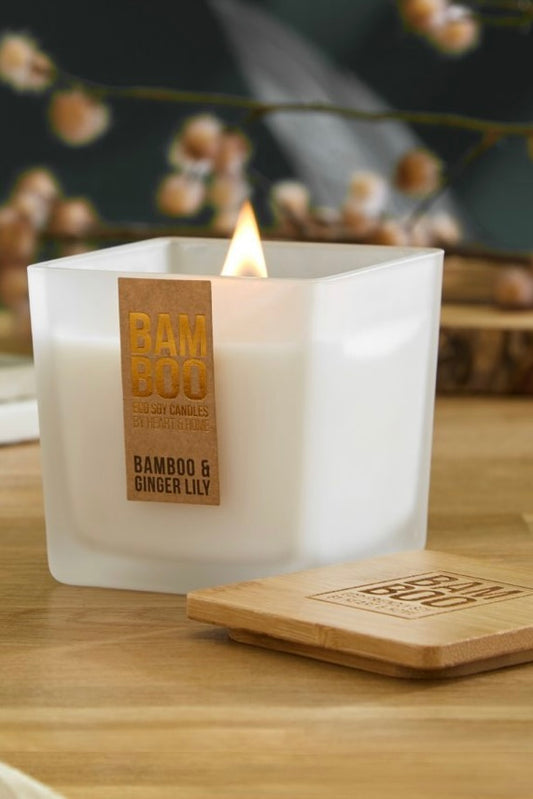 Bamboo Eco-Friendly Soy Candle- Bamboo & Ginger Lily - Large