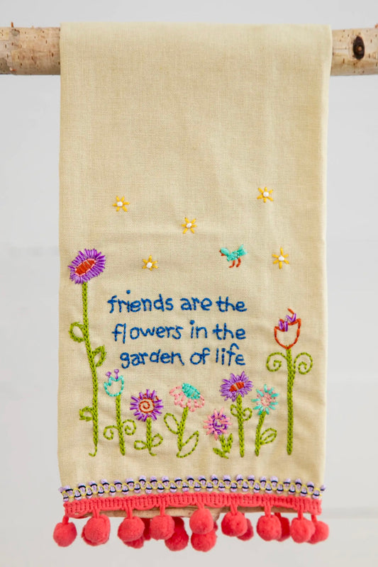 Natural Life Linen Hand Towel- Friends