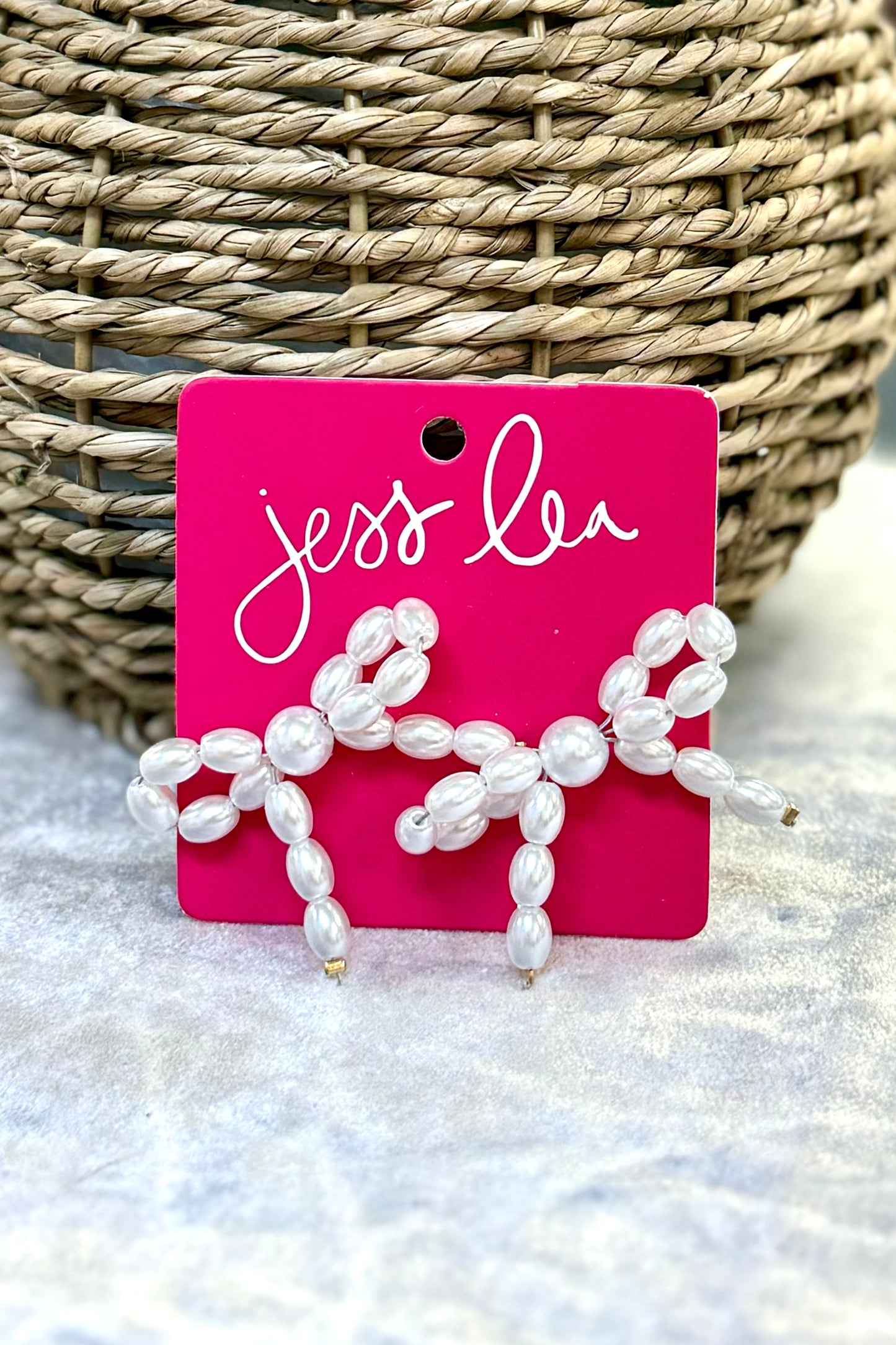 Jess Lea Pearl Bow Stud Earrings