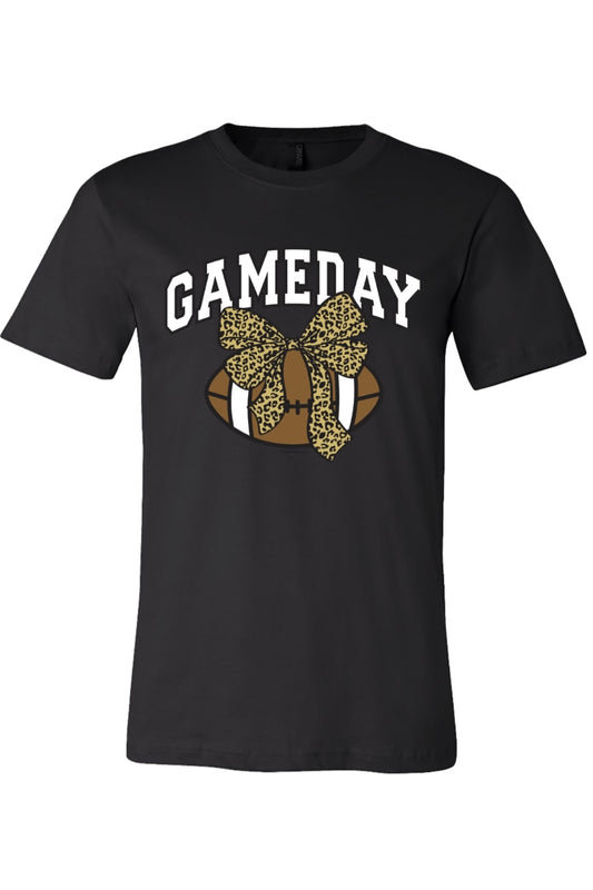 Jasper Vikings Game Day Football with Printed Bow Tee Shirt